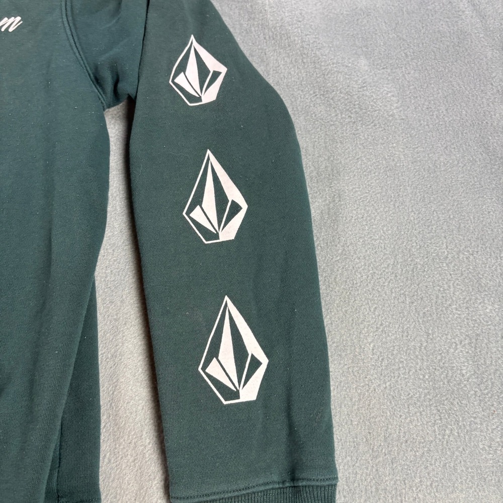 Volcom Womens Forest Green Stone Sleeve Graphic Pullover Hoodie B31318T0 Small - Picture 2 of 9